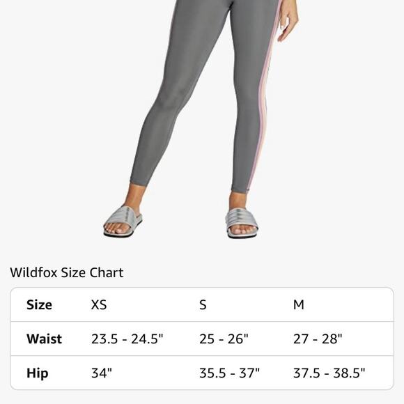 Wildfox Leggings High Rise Grey Stripes 7/8 Length Women's S - Picture 12 of 12